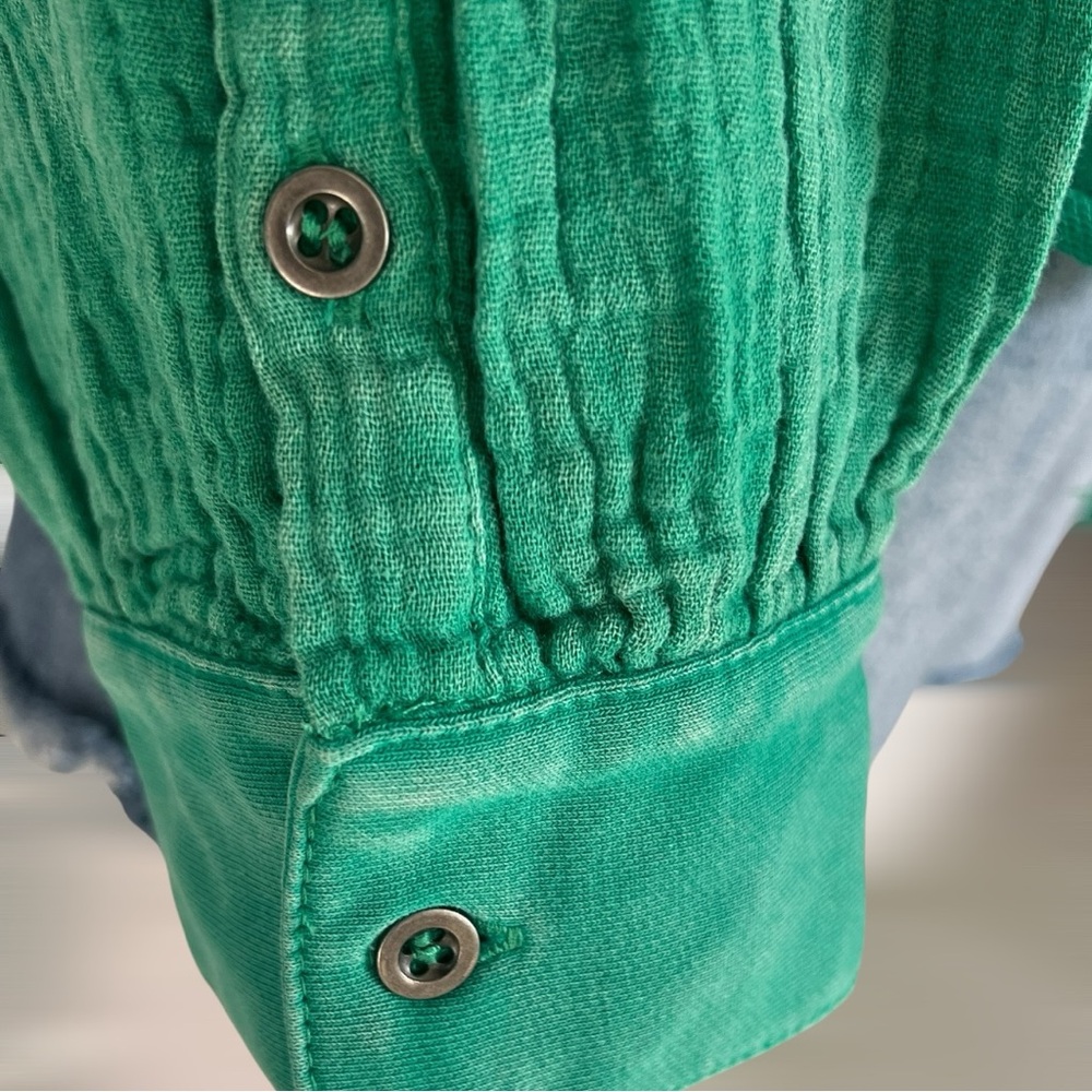 FANTASTIC FAWN oversized green button front top S M L - Picture 9 of 12